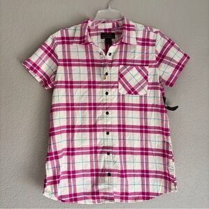 Noble Outfitters Full Flex Plaid women’s Short Sleeves Shirt Women’s M, NWT